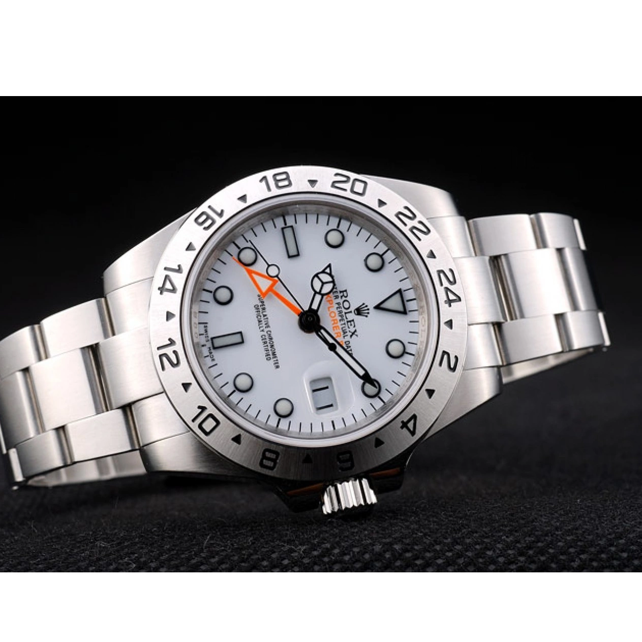 Rolex aaa copy Bezel White Dial Rolex Watch Steel Explorer Stainless 0502